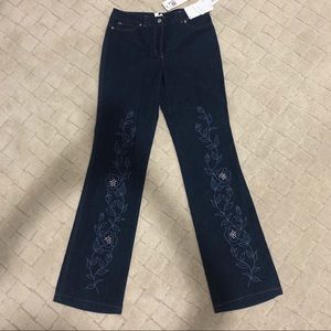 Authentic NWT Vintage Escada Embroidered Jeans